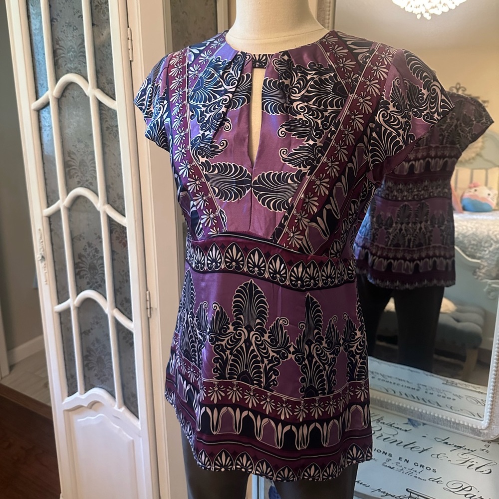 Nanette Lepore silk keyhole top 8